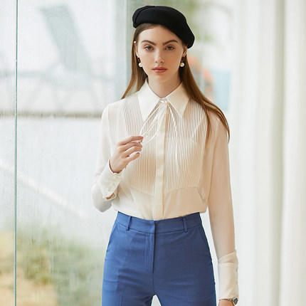 IWY/时尚气质通勤长袖衬衫职业装女白领修身OL衬衣正装B207 商品图1