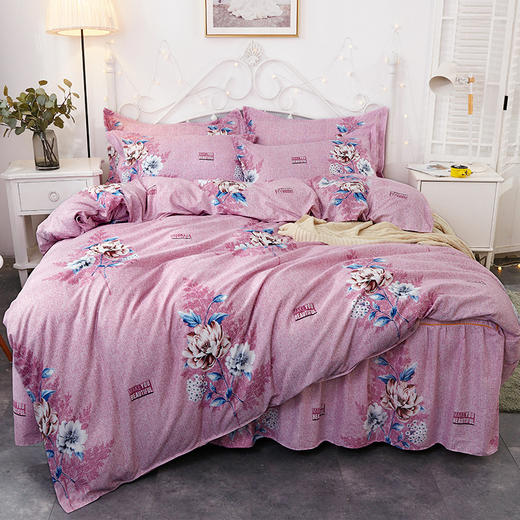 YC-004新款磨毛床裙加厚床罩韩版单双人被套四件套 商品图8