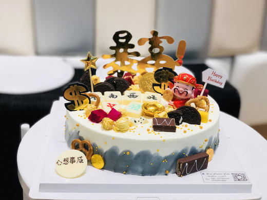 暴富生日蛋糕财神爷造型蛋糕麻将造型蛋糕广州同城