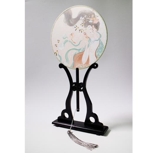 【限定文创】 洛神赋 团扇 红色款 叶露盈 原创绘制 汉服 国潮 民族 复古 时尚 潮流 中秋礼物  中信出品 文创 商品图2