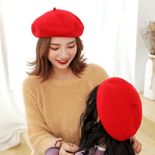 YF-秋季画家帽韩版亲子款羊毛贝雷帽 商品图1