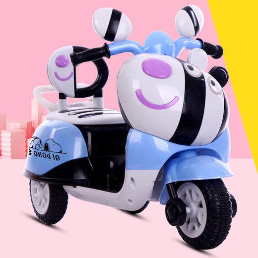 卡通小斑马电动车音乐款