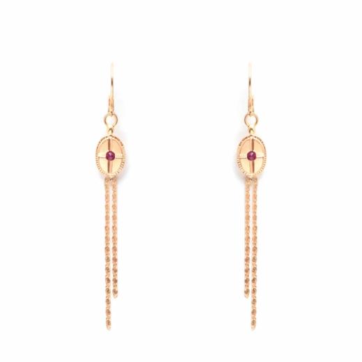 北京仓｜Les Merveilleuses-Prune 天然红宝石 耳环［法国设计师］ 商品图1