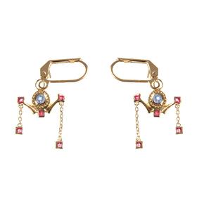 北京仓｜Les Merveilleuses-Lea-天然托帕石 红宝石 耳环［法国设计师］