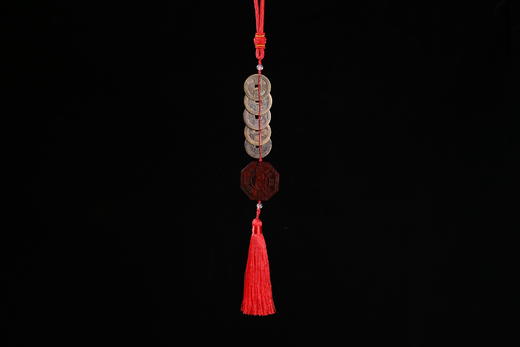 【青山特惠】【本次限购4串】五帝钱配紫檀八卦，趋吉避凶，招财纳福 风水禅意生活馆火爆挂件。（15天内发货）（不能用券） cy 商品图8