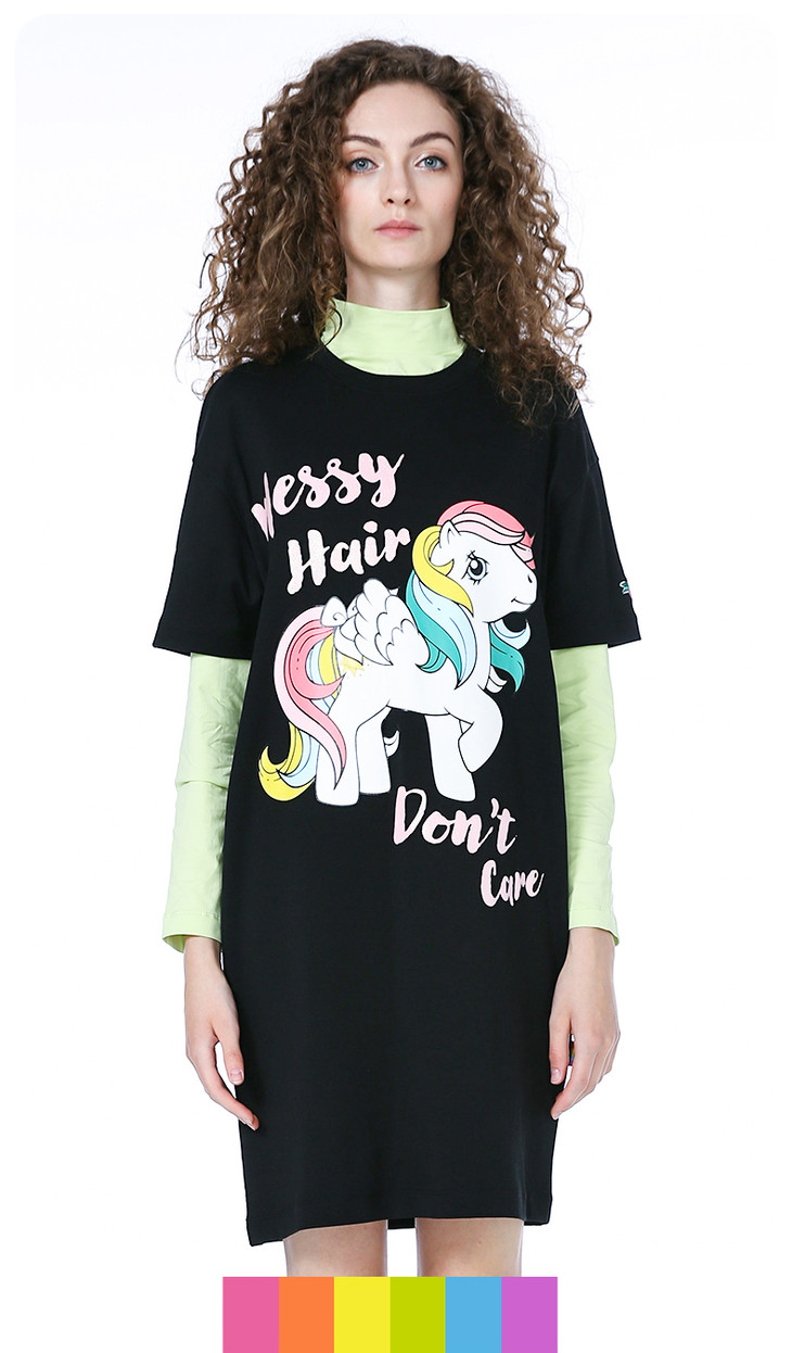 tsmlxlt小马宝莉联名独角兽短袖连衣裙t恤119321003