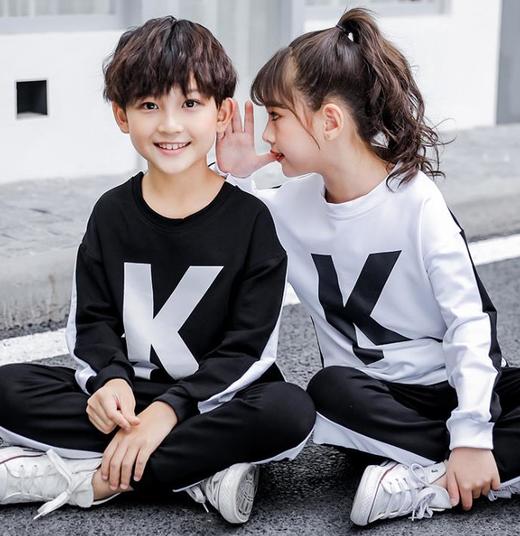 【童装】2019新款秋款男女中大童洋气李现韩商言同款kk战队服卫衣套装