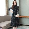 AHM  ydy8887立领长袖中长款显瘦收腰复古蕾丝连衣裙【优】 商品缩略图2