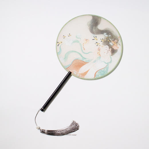 【限定文创】 洛神赋 团扇 红色款 叶露盈 原创绘制 汉服 国潮 民族 复古 时尚 潮流 中秋礼物  中信出品 文创 商品图3