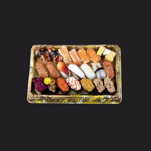 喇叭花寿司包装盒印花打包盒碟子一次性日式塑料外卖三文鱼刺身 商品图3