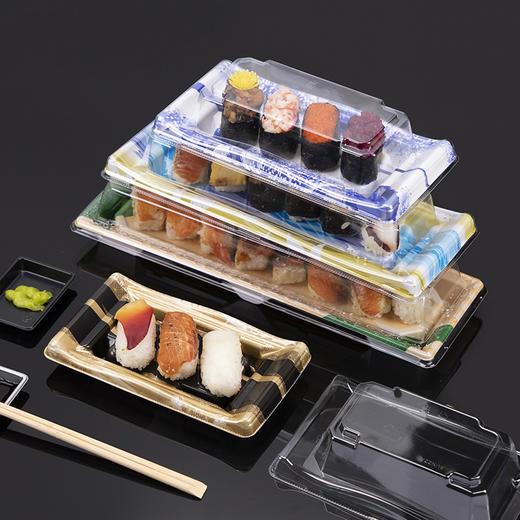 喇叭花寿司盒子印花一次性外卖打包盒三文鱼刺身拼盘商用包装盒 商品图1