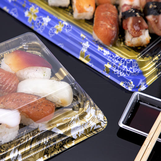 喇叭花一次性印花寿司盒外卖打包盒日式刺身拼盘便当盒商用带盖 商品图2