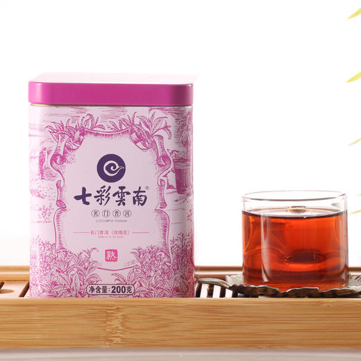 七彩云南 名门普洱（玫瑰）普洱熟茶 200克 铁盒装 商品图1