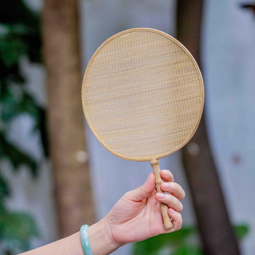 自然家的朋友们# 重庆梁平非遗手工竹丝扇子 圆形/芭蕉型 汉服配饰
