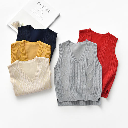 WH-19L06秋季新款欧美外贸跨境儿童毛衣背心 商品图0