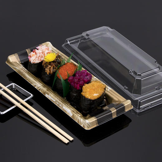 喇叭花寿司盒子印花一次性外卖打包盒三文鱼刺身拼盘商用包装盒 商品图4