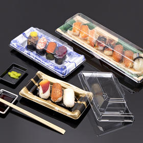 喇叭花寿司盒子印花一次性外卖打包盒三文鱼刺身拼盘商用包装盒