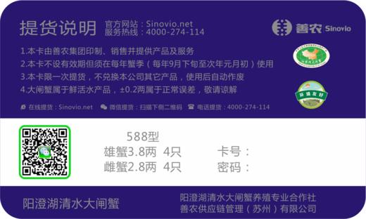 【大闸蟹588型8只精品礼盒装】-阳澄湖大闸蟹礼盒-礼券*量多联系18071050870（微信同号）*-善农 商品图5