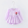 FX-KTM17A1389秋季新款一朵花荷叶边女童长袖连衣裙 商品缩略图3