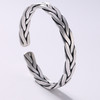 YLY-002新款复古旧哑光编织麻花开口个性S999足银手镯TZW 商品缩略图3