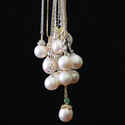 天然珍珠纯银项链高光近圆大颗粒淡水珠典雅精致一物一照