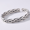 YLY-002新款复古旧哑光编织麻花开口个性S999足银手镯TZW 商品缩略图2