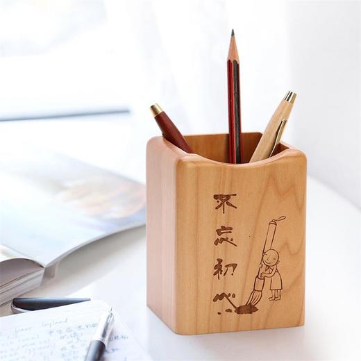 初心| 木质创意时尚办公收纳笔筒摆件 商品图2
