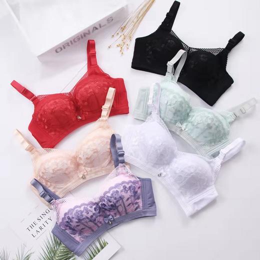 超薄文胸无钢圈薄款胸罩收副乳上托按摩聚拢内衣性感女士大胸显小 商品图1