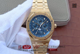 JF爱彼皇家橡树26574。功能：日期显示、星期显示、月份显示、年历显示、万年历、月相进口机克隆原装5134自动机械机芯,