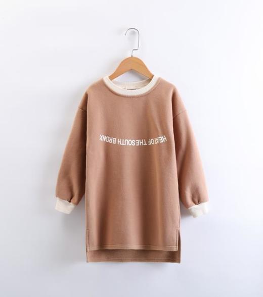 【童装】加绒保暖童装卫衣 秋冬新款韩版时尚长款女童卫衣 商品图5