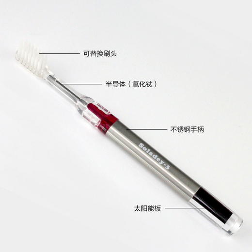 【无需牙膏 只需光和水】日本黑科技Soladey3 光触媒太阳能负离子牙刷  12小时不沾牙垢 去除牙垢 消灭口臭 ◆ 商品图3