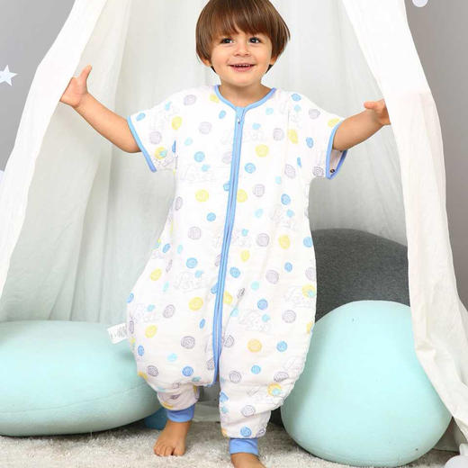 小飞象outlast纱布分腿睡袋秋冬款宝宝防踢被 秋冬厚款纱布睡袋 商品图2