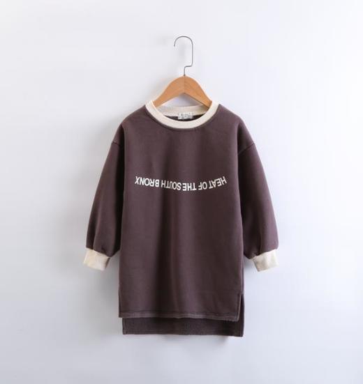 【童装】加绒保暖童装卫衣 秋冬新款韩版时尚长款女童卫衣 商品图4