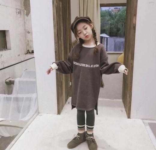 【童装】加绒保暖童装卫衣 秋冬新款韩版时尚长款女童卫衣 商品图2