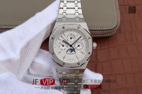 JF爱彼皇家橡树26574。功能：日期显示、星期显示、月份显示、年历显示、万年历、月相进口机克隆原装5134自动机械机芯,