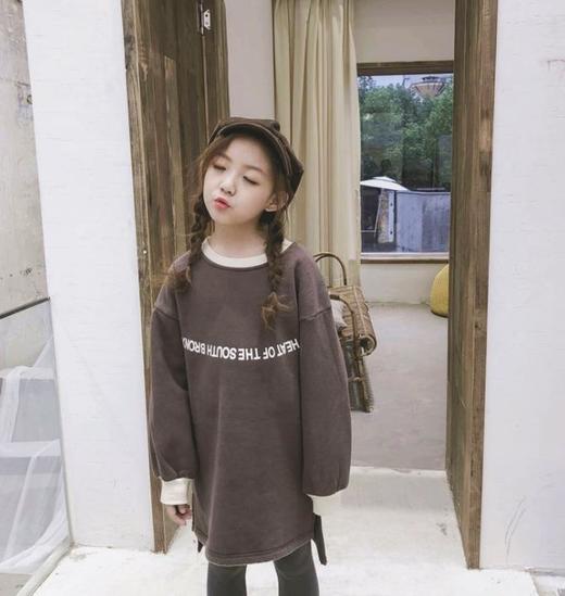 【童装】加绒保暖童装卫衣 秋冬新款韩版时尚长款女童卫衣 商品图3