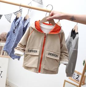 【童装】秋冬儿童连帽外套国风男童外套童装拉链开衫儿童夹克外出男孩服装