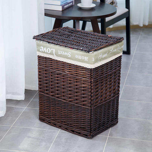 藤编脏衣服收纳筐大号脏衣篮玩具收纳箱带盖脏衣篓家用衣服筐柳编 商品图5