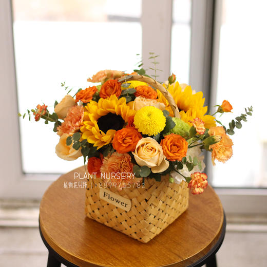 生日鲜花玫瑰花篮【春晖遍四方】礼花送女生朋友爱人闺蜜领导长辈探望花店鲜花送货上门 商品图10