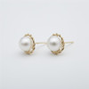 Pearl moments DAISY'S 14K金 精美蕾丝编织天然淡水珍珠耳钉 商品缩略图1