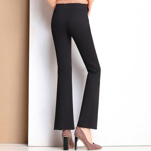 XHY-8666新款高腰弹力松紧腰针织修身显瘦韩版喇叭裤TZW 商品图2