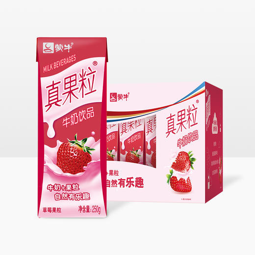 蒙牛真果粒（草莓果粒）250g*12盒 商品图2