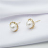 Pearl moments DAISY'S 14K金 精美蕾丝编织天然淡水珍珠耳钉 商品缩略图2