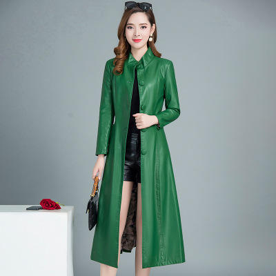 WMY-6701时尚大气修身显瘦皮风衣 商品图1