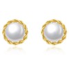 Pearl moments DAISY'S 14K金 精美蕾丝编织天然淡水珍珠耳钉 商品缩略图0