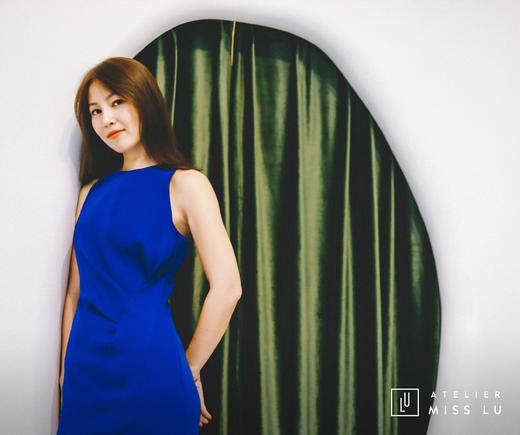 AtelierMissLu / Gloria-皇家蓝立裁修身连身裙 商品图8