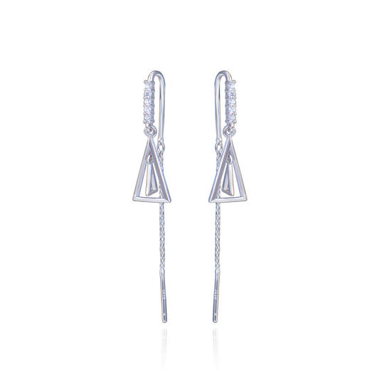 YJ-YJ001244三角形韩国气质微镶锆石镂空耳线耳环 商品图4