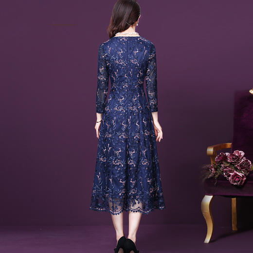 WXY-6159秋季新款洋气绣花网纱连衣裙 商品图3