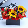 玫瑰向日葵精美混搭手提花篮-送女朋友老婆妈妈老师闺蜜生日教师节生日礼物精美时尚 商品缩略图1