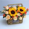 玫瑰向日葵精美混搭手提花篮-送女朋友老婆妈妈老师闺蜜生日教师节生日礼物精美时尚 商品缩略图3